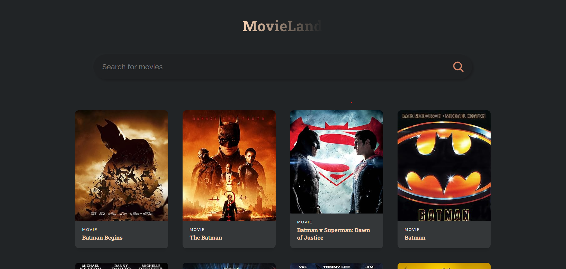 Movie React Project preview
