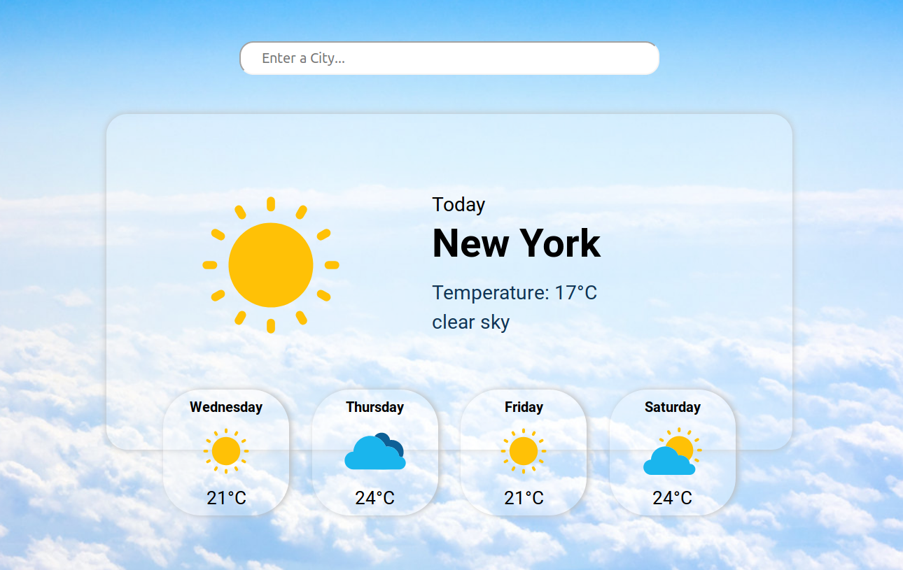 React Weather App preview